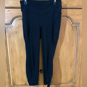 Lululemon Black Fast & Free Leggings 25"  W/Pockets - Size 12